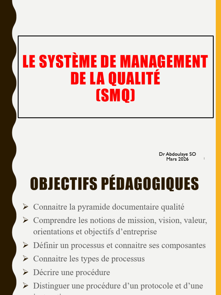 SYSTEME de Management de La Qualité | PDF