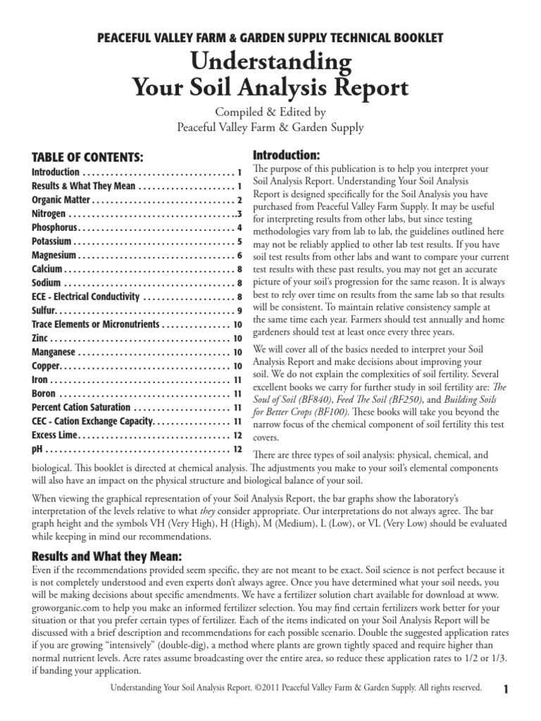 Understanding Your Soil Analysis Report | PDF