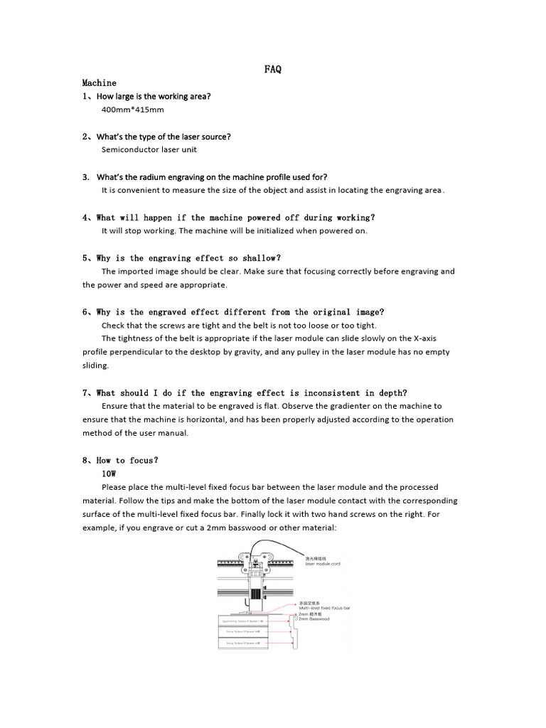 Creality Falcon Pro 10W FAQ - EN - V1.0 | PDF