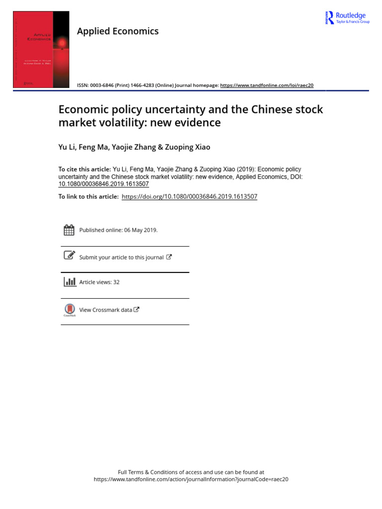 Economic Policy Uncertainty and The Chinese Stock Market Volatility ...