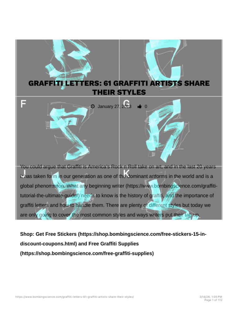 Graffiti Letters - 61 Artists Share Styles | PDF