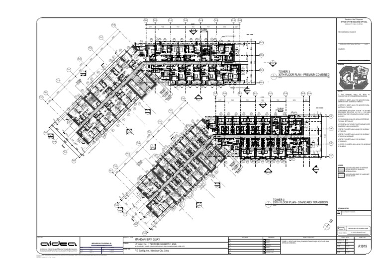 A1019 Tower 3 - 29th Floor Plan (Standard Transition) & 30th Floor Plan ...