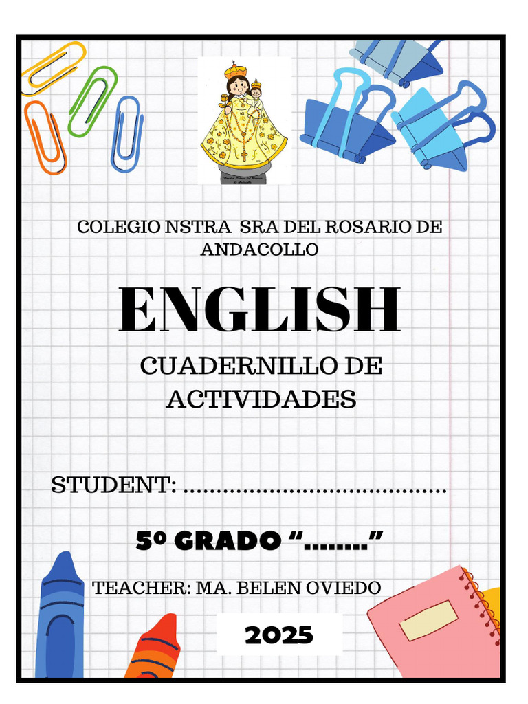 COL ANDACOLLO - Cuadernillo INGLES 5° Grado 2025 | PDF