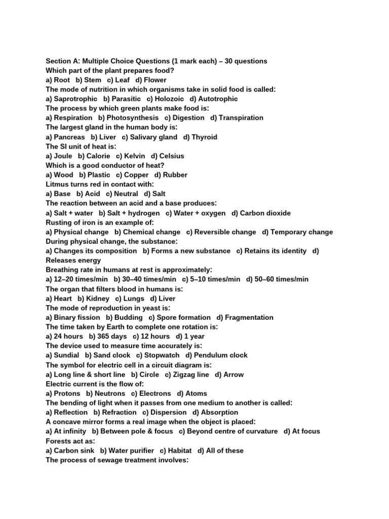 100 Science Questions | PDF