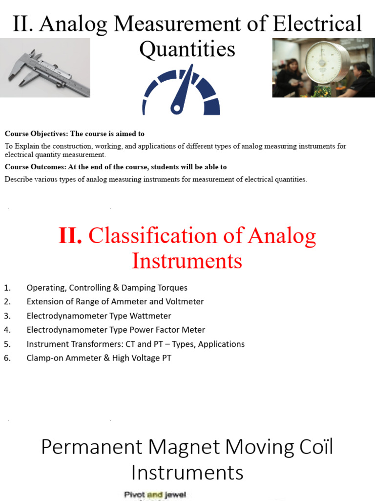 II. Analog Measuement of Electrical Quantities PDF | PDF