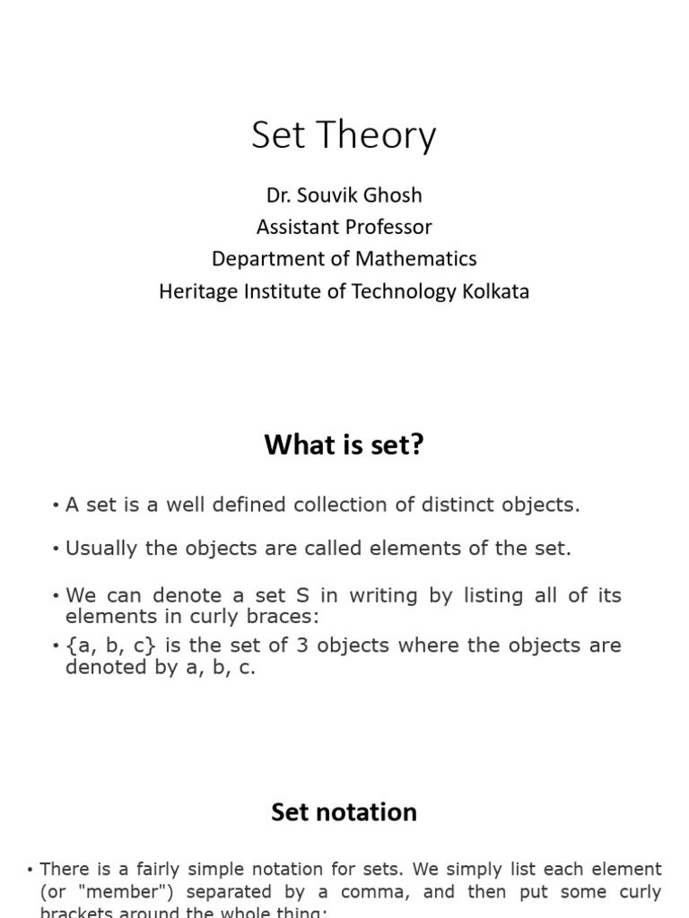 1 - Basic Set Theory | PDF