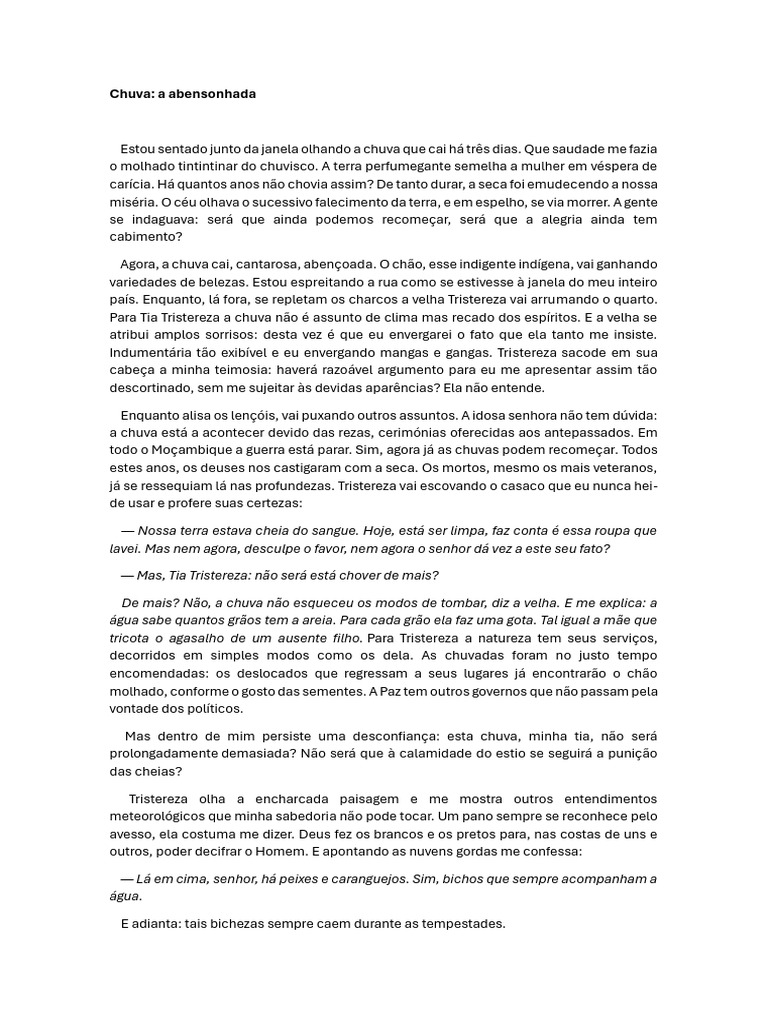 Chuva A Abensonhada | PDF