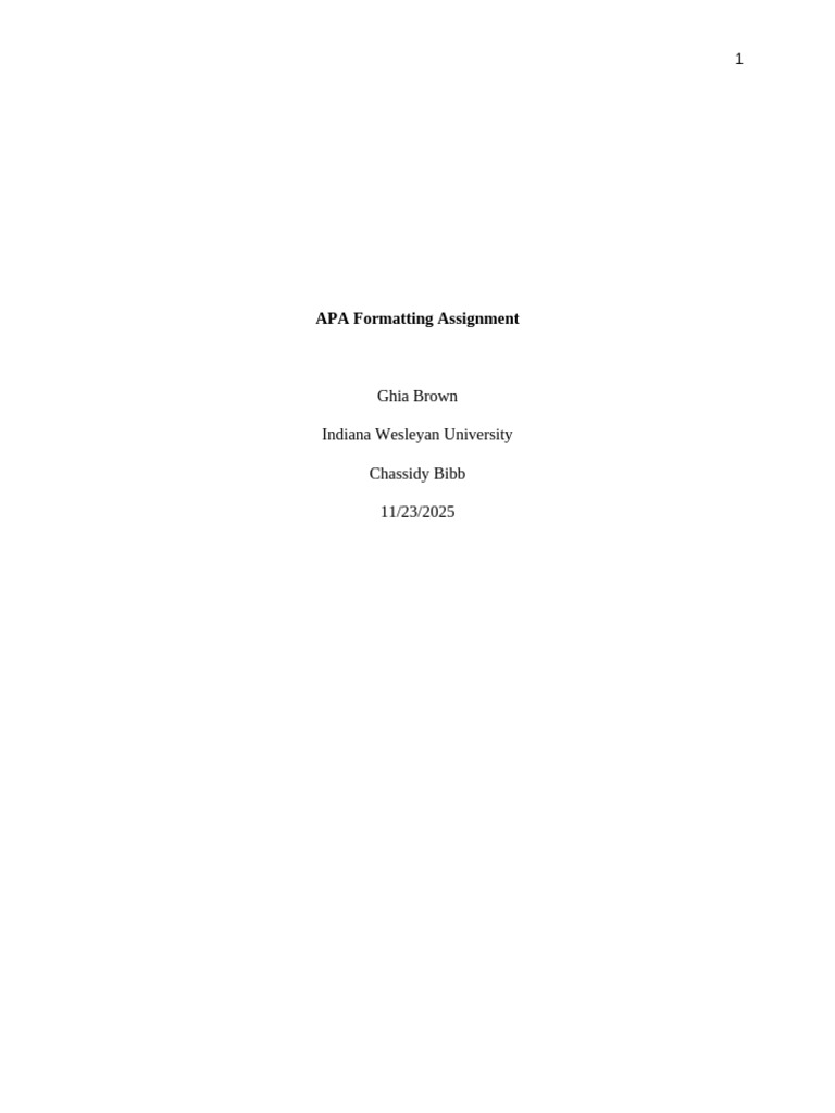APA Formatting Assignment | PDF | Obesity | Biology