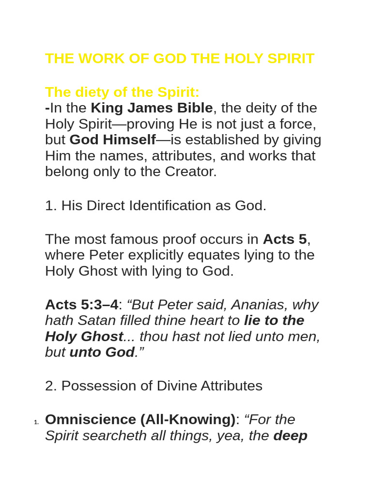 The Work of God The Holy Spirit | PDF | Systematic Theology | Religious ...