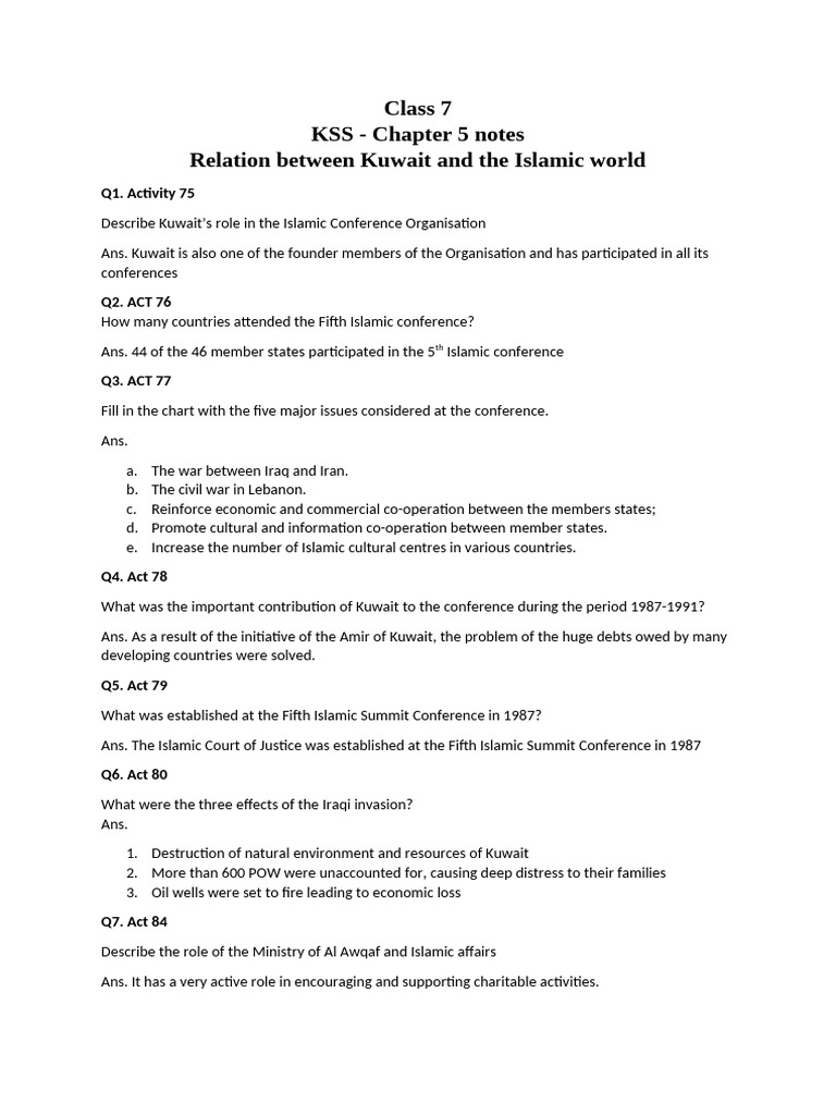 Kss Chapter 5 Notes | PDF