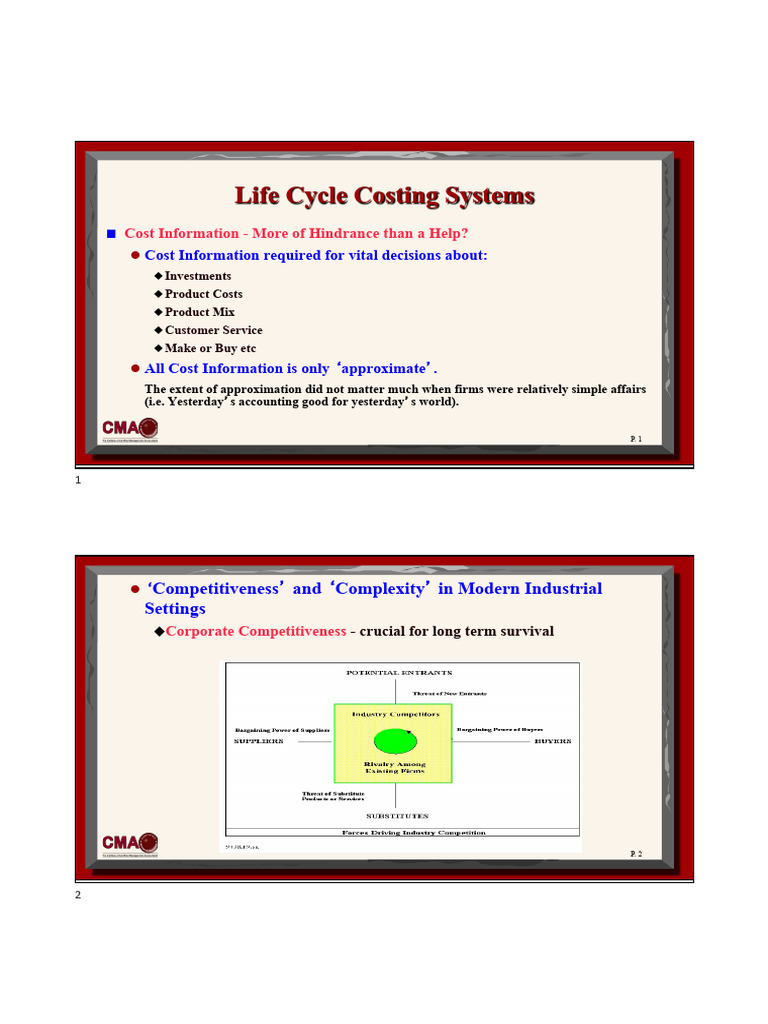 (Slides) Topic 4 Life Cycle Costing Systems | PDF