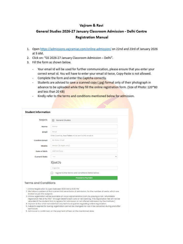 Vajiram Token Registration Manual Docx 419d62657b | PDF