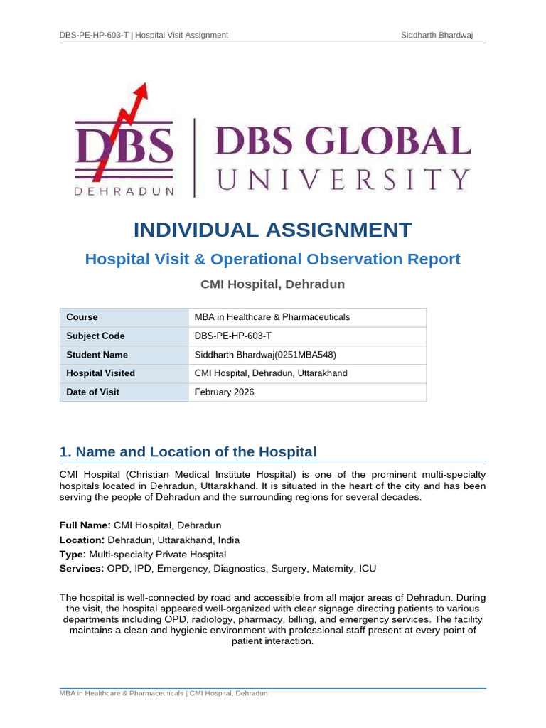 CMI Hospital Assignment | PDF | Hospital | Patient