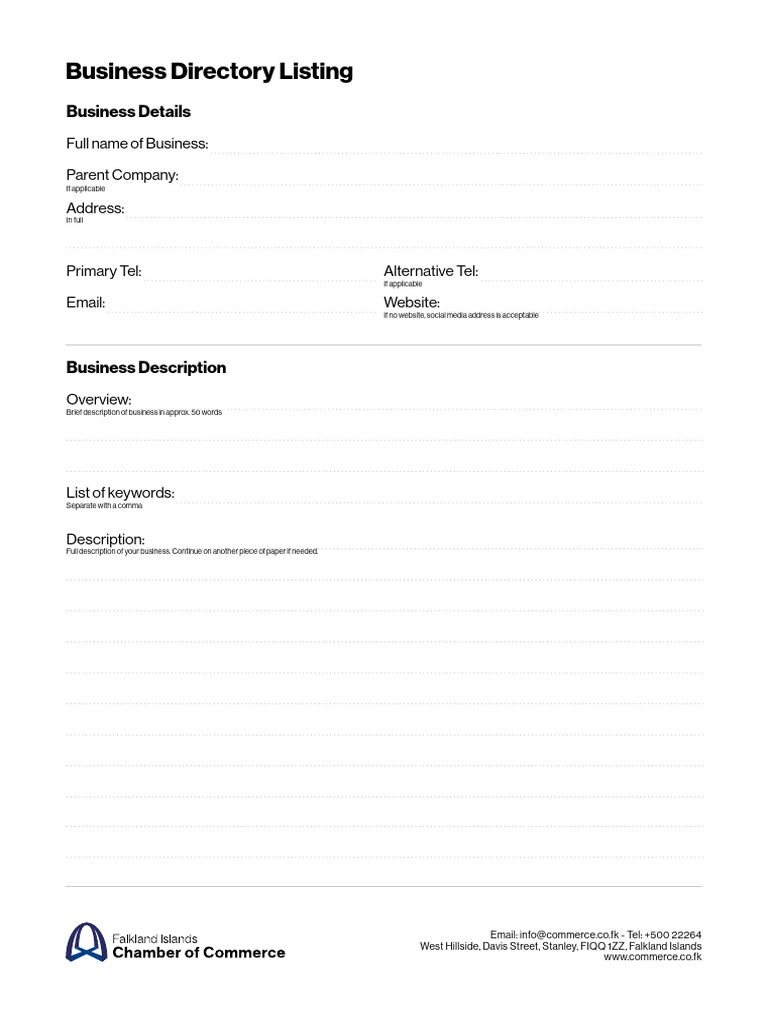 Directory Listing Form | PDF | Computing