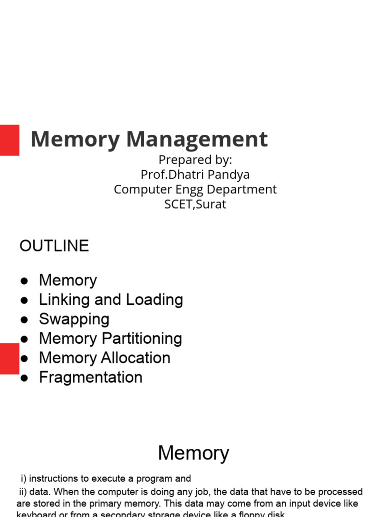 Memory Management - Part1 | PDF | Random Access Memory | Computer Data ...