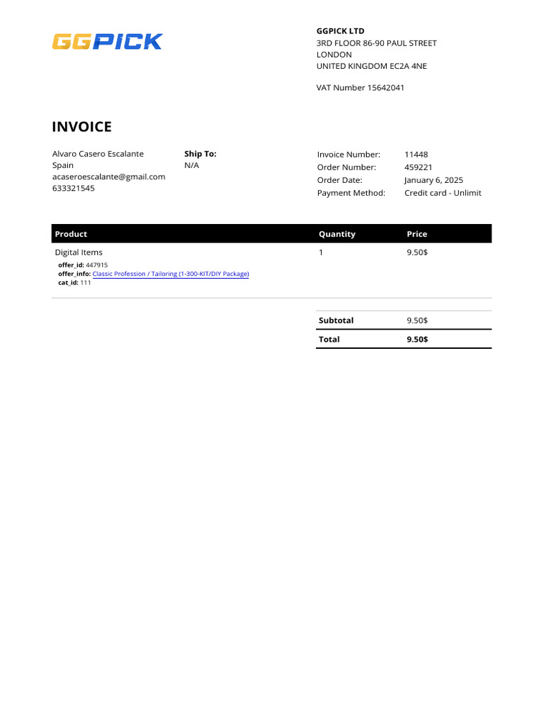 Invoice 11448 | PDF