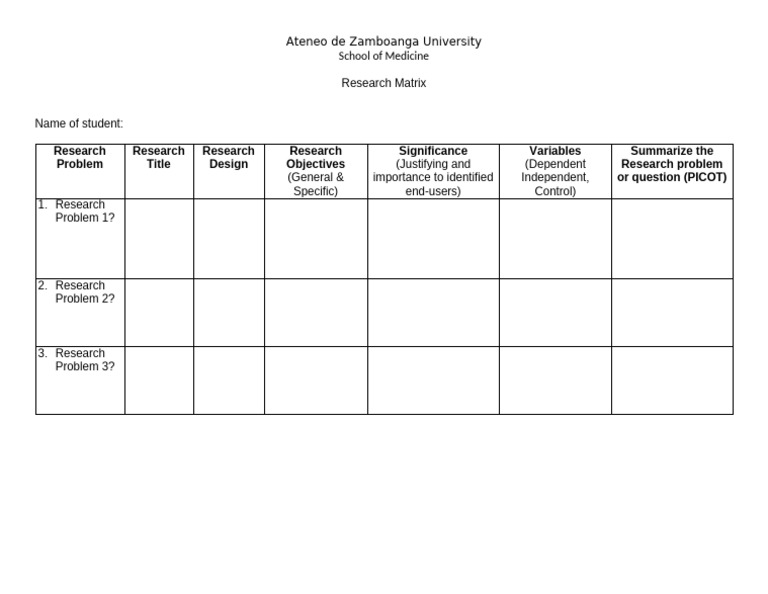 Research Matrix | PDF