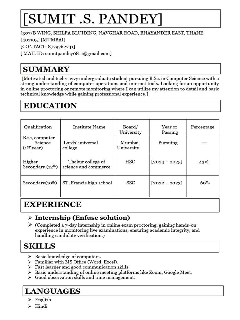 Sumit Pandey 1 | PDF