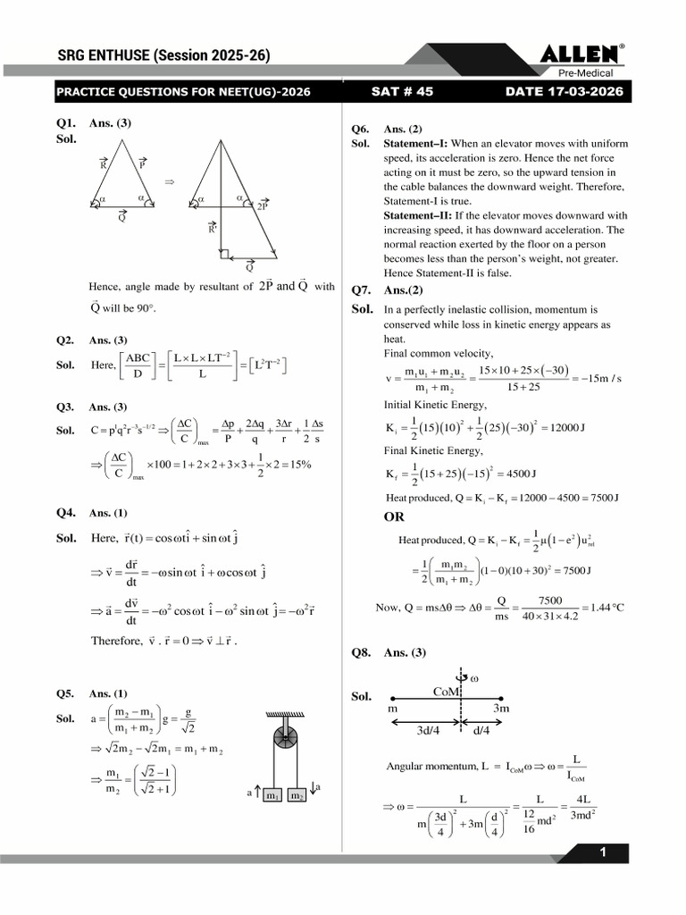 SAT#45 Solution 17032026 | PDF | Voltage | Electric Current