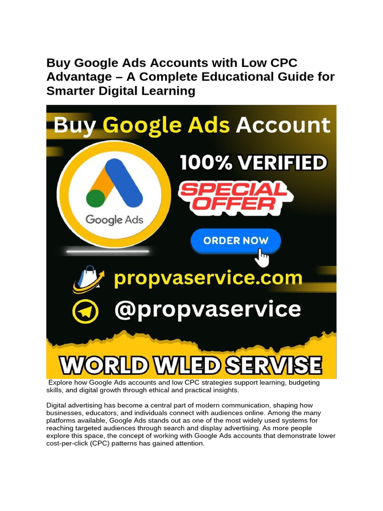 Buy Old Google Ads Accounts With Low CPC Advantage | PDF | Advertising ...