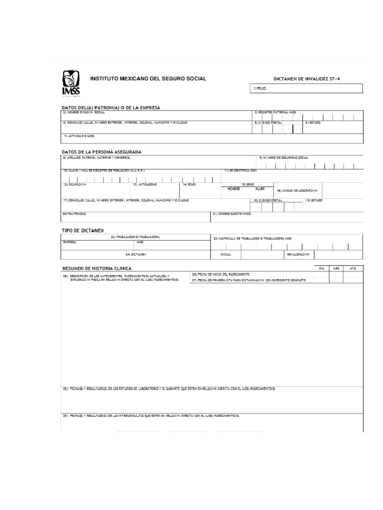 IMSS Formato ST4 | PDF