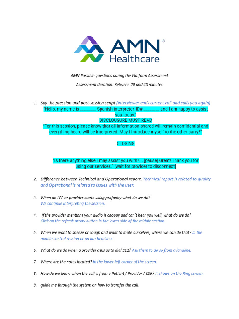 AMN Questions - Answers Updated 2024 May 6th | PDF
