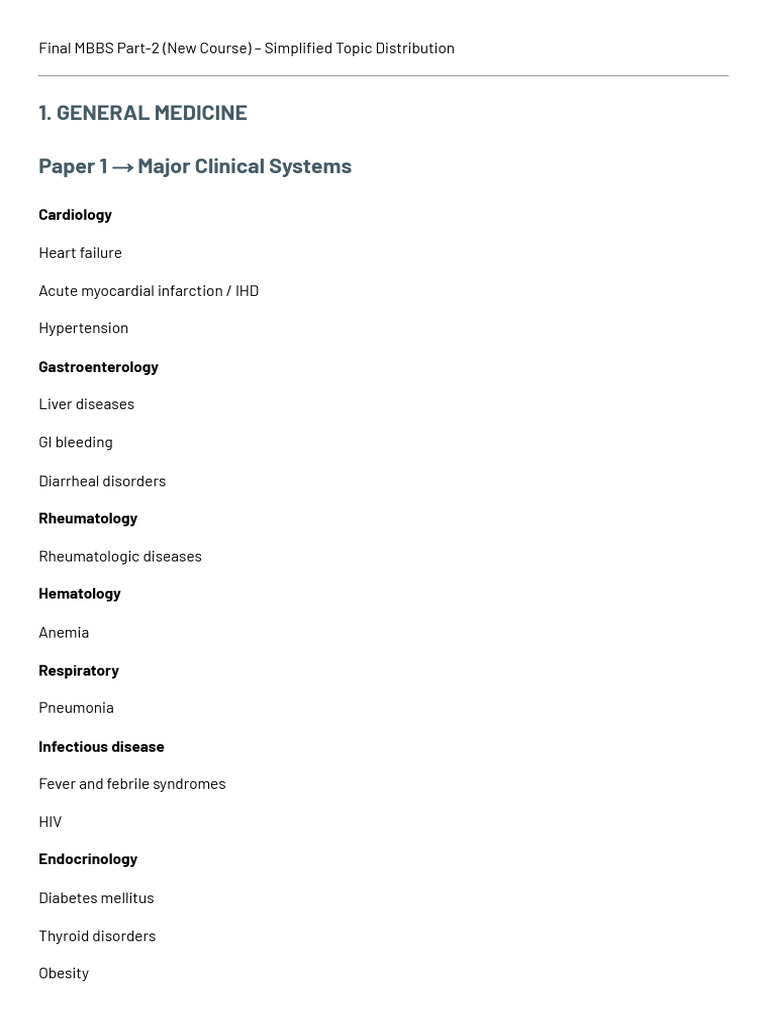 3rd MBBS Part 2 Syllabus | PDF | Gynaecology | Childbirth