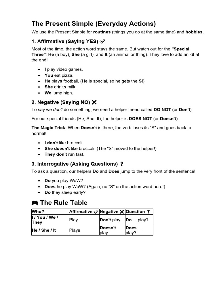 Present Simple | PDF
