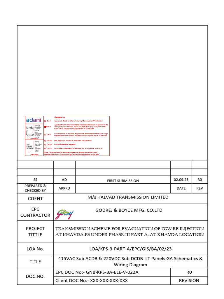 Sub Acdb & DCDB LT Panels r0 - Cai Is | PDF