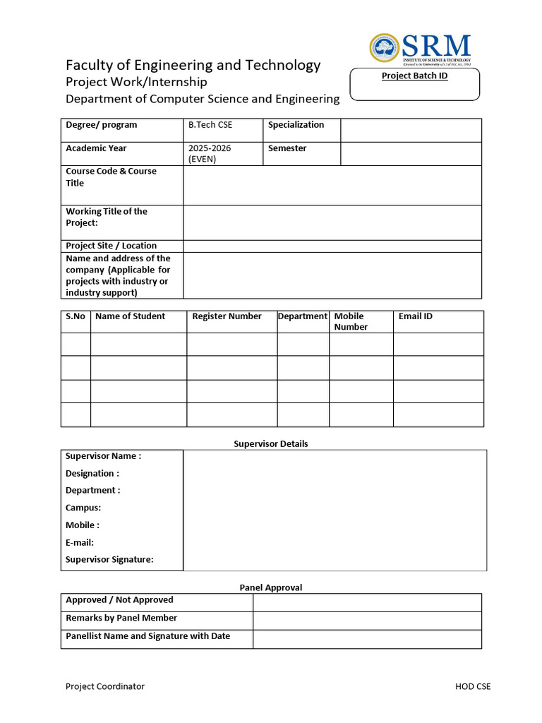 Document 1 - Submission of Project Details | PDF