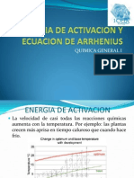Energia de Activacion y Ecuacion de Arrhenius