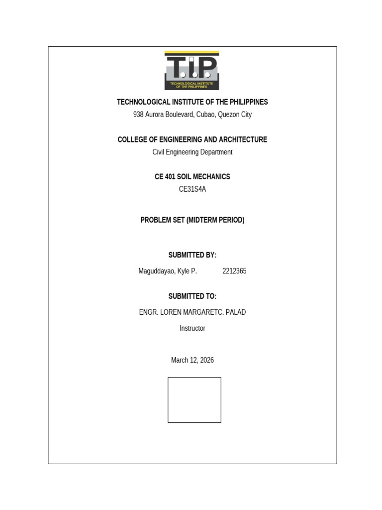 Soil Prob Set | PDF | Earth Sciences | Civil Engineering