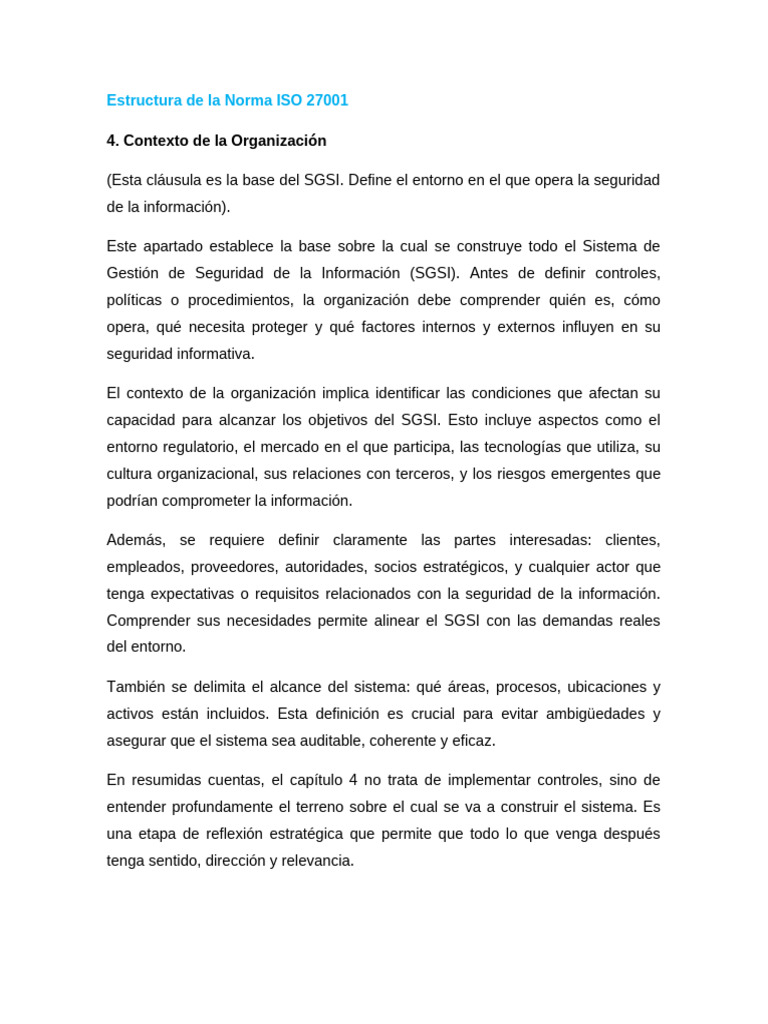 Estructura de La Norma ISO 27001 | PDF | Seguridad de información | Valores