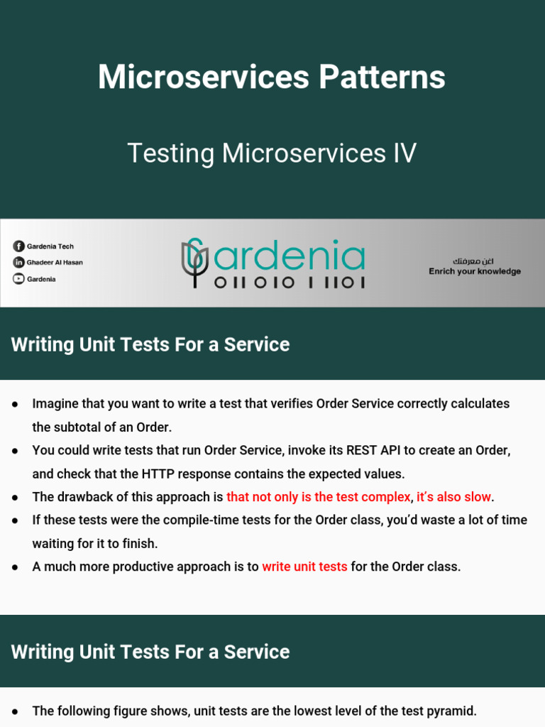 Microservices Patterns - Testing Microservices IV | PDF | Unit Testing ...