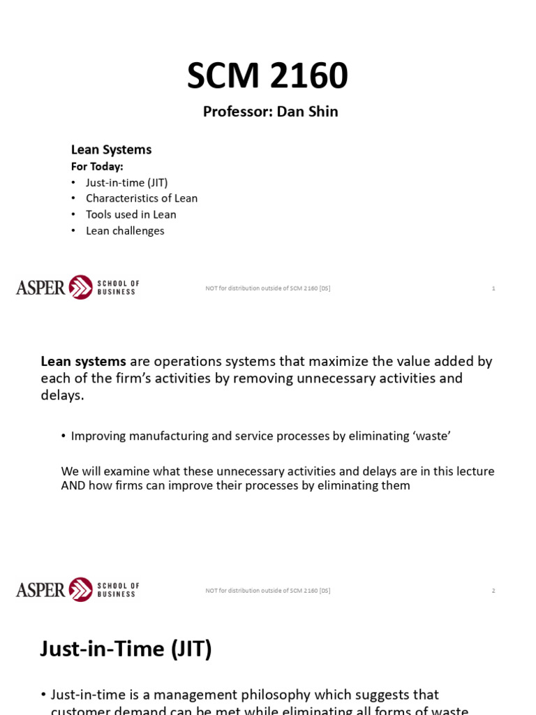 SCM 2160 10 Lean Operations | PDF | Lean Manufacturing | Supply Chain