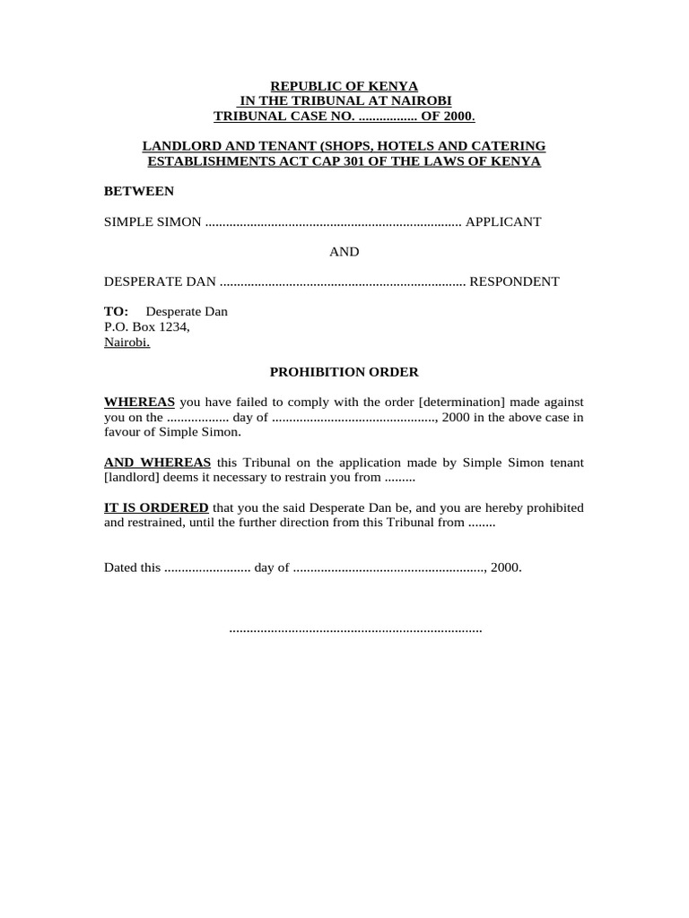 Prohibition Order - Dot | PDF