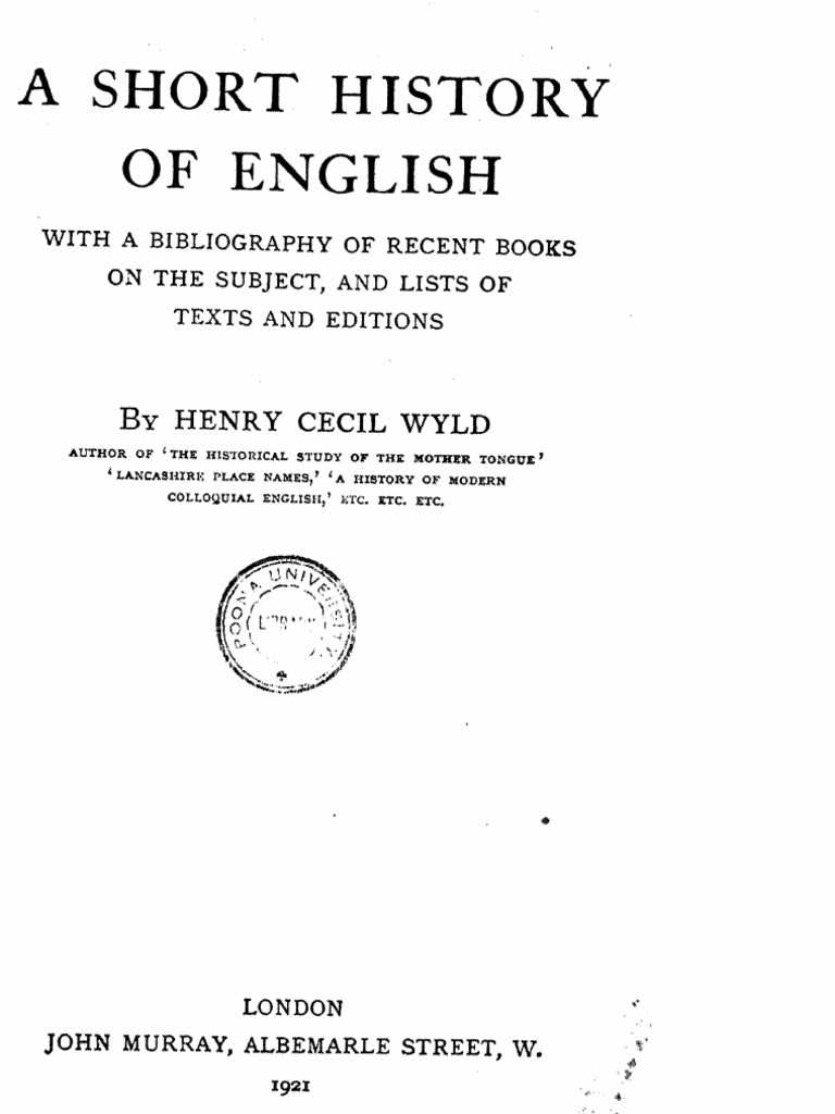 The Chronological Divisions of English A Short History of English | PDF