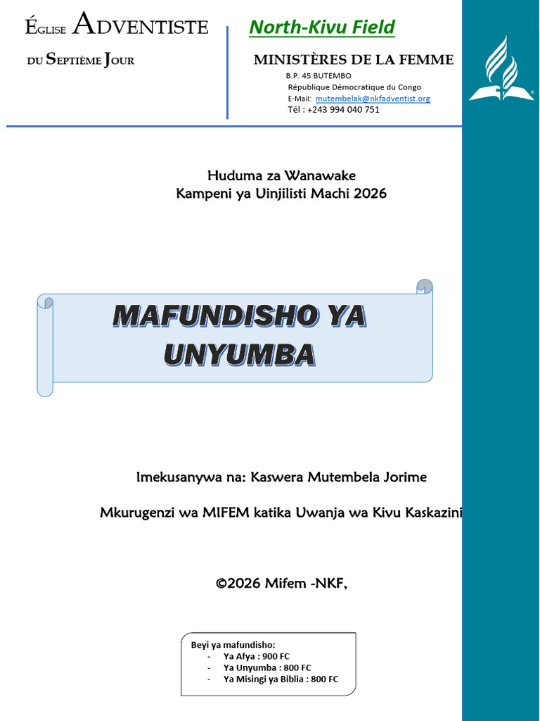 SW Mafundisho Ya Unyumba Mifem Mars 2026 | PDF