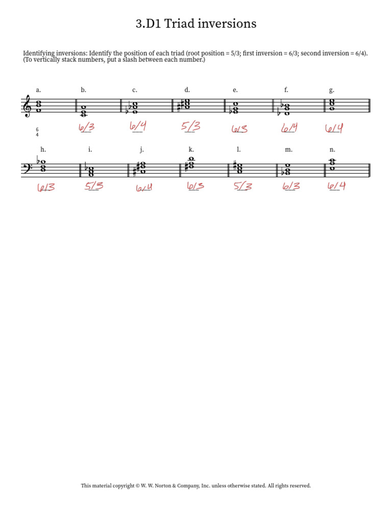 3 D1+Triad+Inversions | PDF