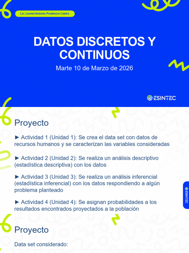Datos Discretos y Continuos | PDF | Estadísticas