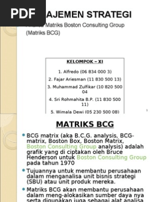 Manajemen Strategi Presentasi Bcg Matrix Pdf