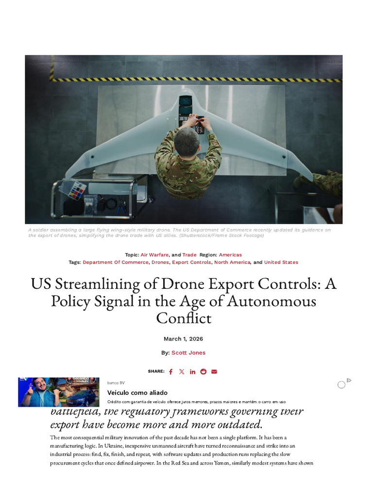 US Streamlining of Drone Export Controls A Policy Signal in The Age of ...