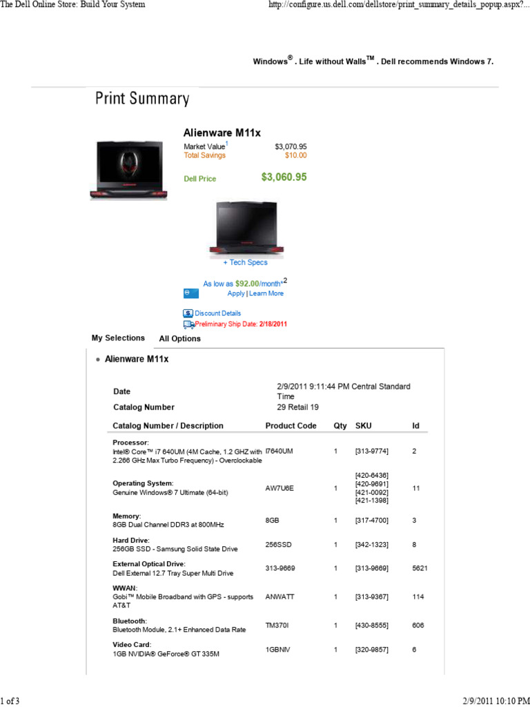 Personal - Alienware Systems | PDF | Dell | Laptop