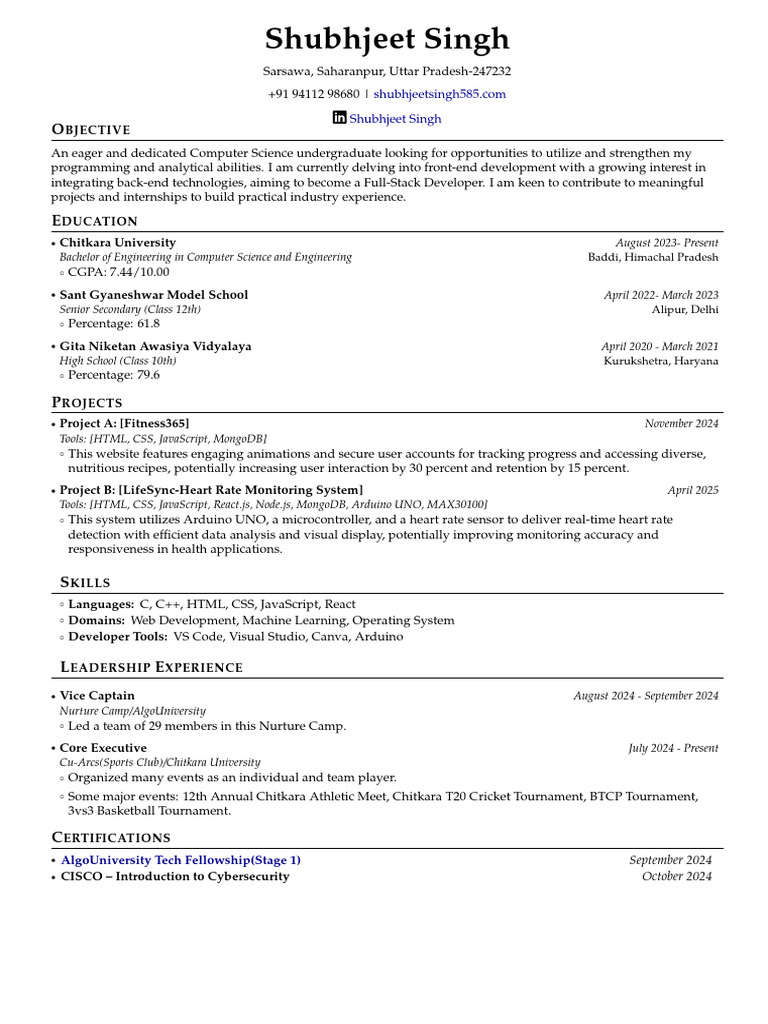 Academic CV Template | PDF | Computing | Computer Science