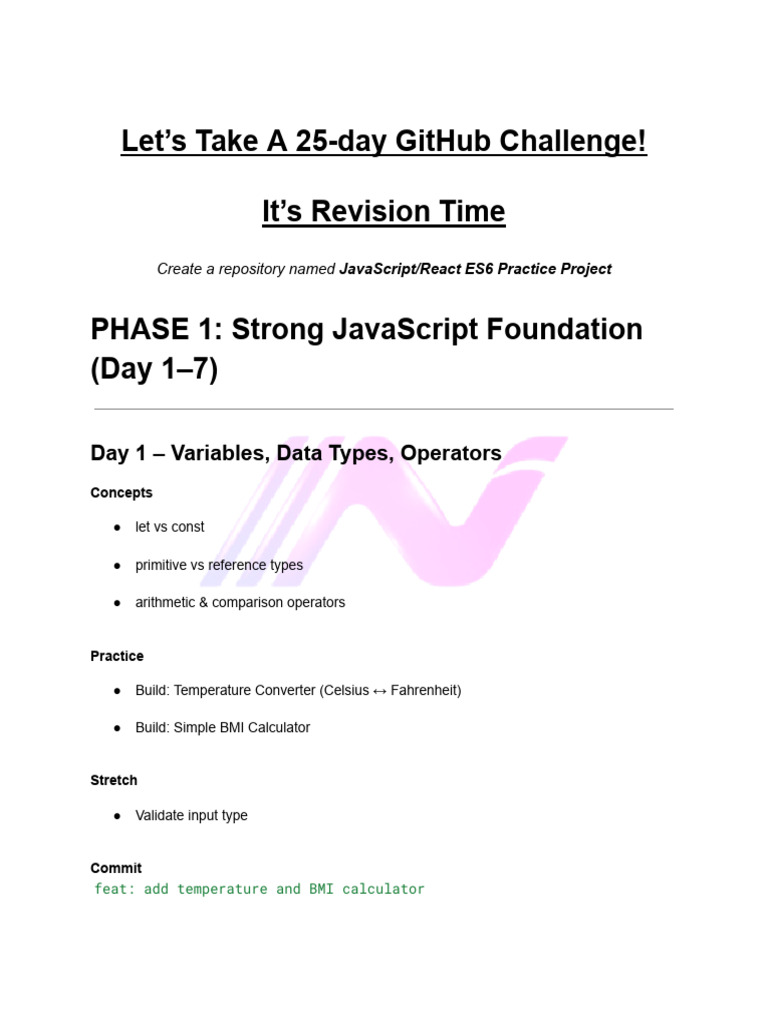 Let's Take A 25-Day GitHub Challenge | PDF | Java Script | Computer ...
