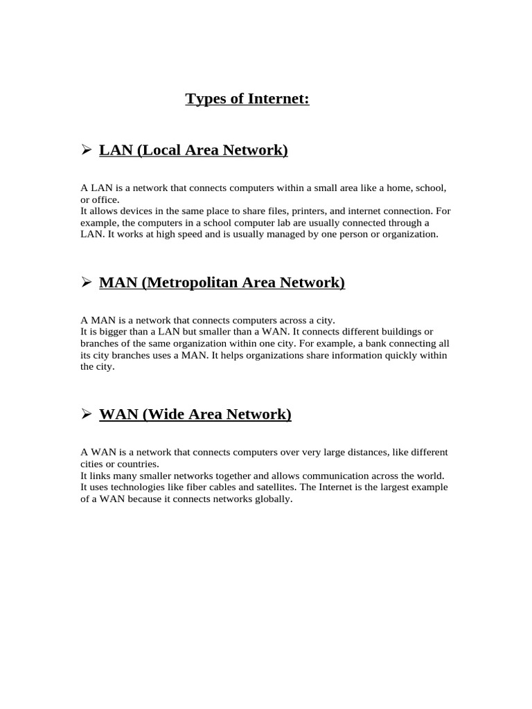 Types of Internet | PDF