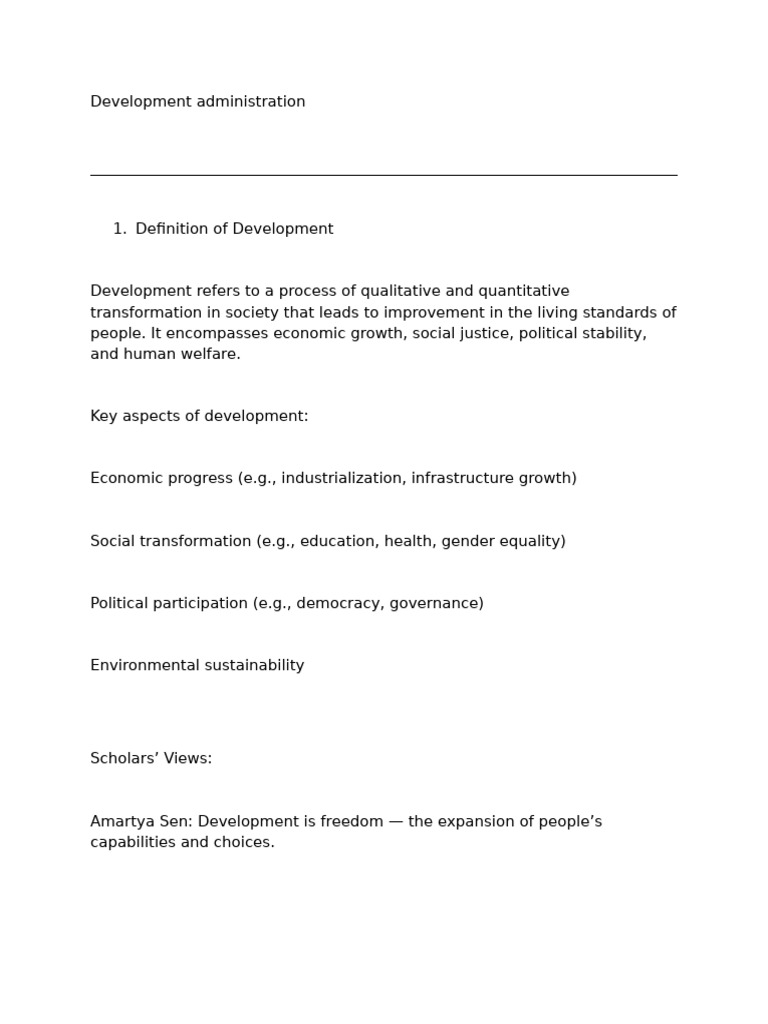 Development and Administration | PDF | Governance | Developing Country