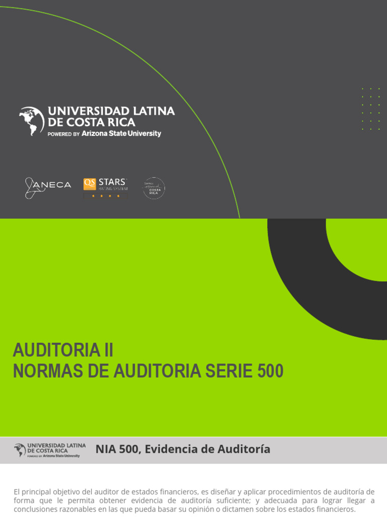 Normas Internacionales de Auditoria Serie 500-1 | PDF | Auditoría ...
