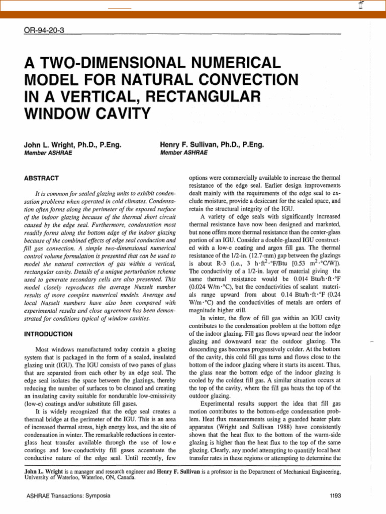 A TWO-DIMENSIONAL NUMERICAL Model For Natural Convection in A Vertical ...