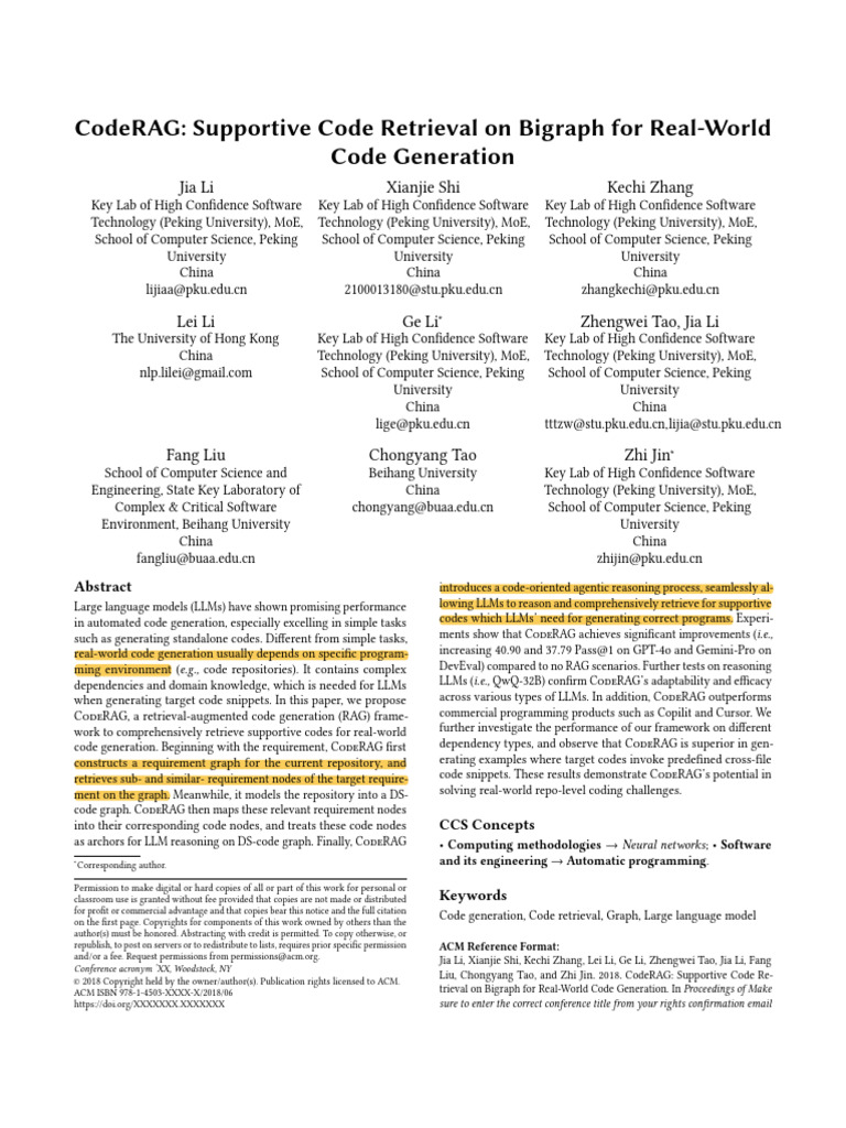 Coderag: Supportive Code Retrieval On Bigraph For Real-World Code ...